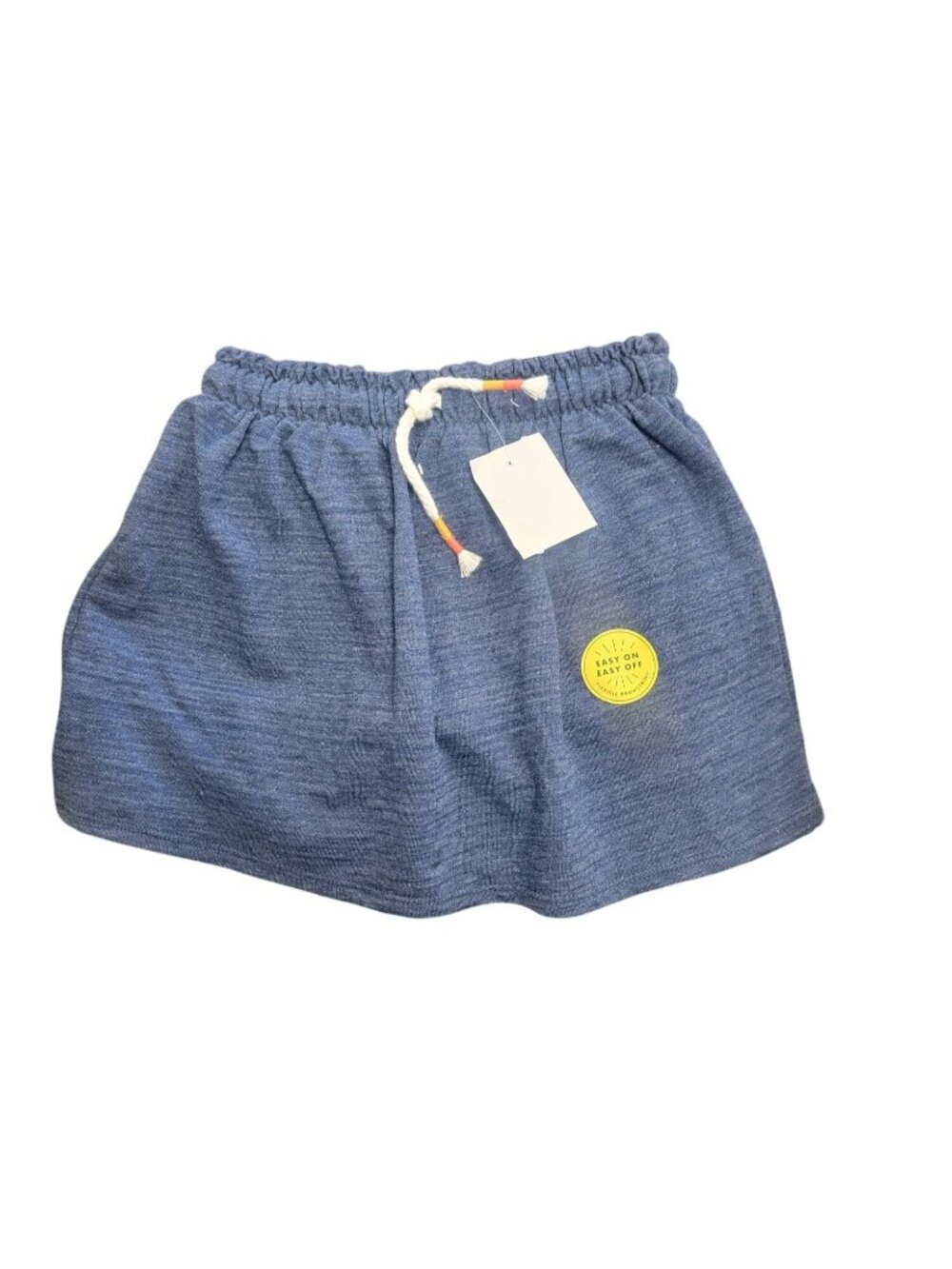 Girls Blue Heathered Elastic Waist Skirt With Built-In Shorts 5T